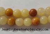 CYJ262 15.5 inches 8mm round mixed color yellow jade beads wholesale