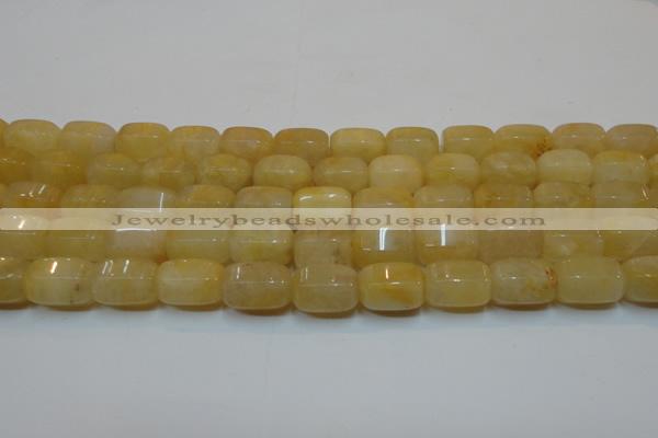 CYJ270 15.5 inches 10*14mm faceted tube yellow jade gemstone beads