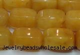 CYJ271 15.5 inches 10*14mm faceted tube yellow jade gemstone beads