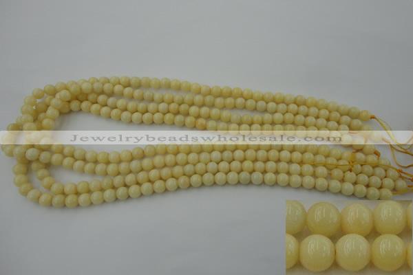 CYJ301 15.5 inches 6mm round yellow jade beads wholesale