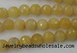 CYJ321 15.5 inches 8mm faceted round yellow jade beads wholesale