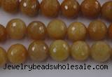 CYJ324 15.5 inches 10mm faceted round yellow jade beads wholesale