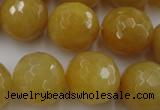 CYJ328 15.5 inches 18mm faceted round yellow jade beads wholesale