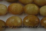 CYJ335 15.5 inches 16*20mm faceted rice yellow jade beads wholesale