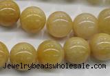 CYJ401 15.5 inches 6mm round yellow jade gemstone beads