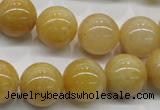 CYJ402 15.5 inches 8mm round yellow jade gemstone beads