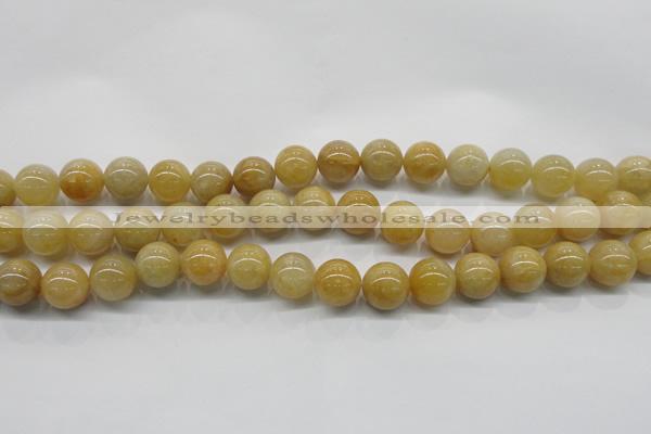 CYJ402 15.5 inches 8mm round yellow jade gemstone beads