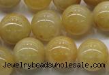 CYJ403 15.5 inches 10mm round yellow jade gemstone beads