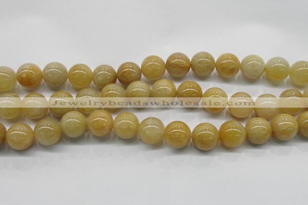 CYJ404 15.5 inches 12mm round yellow jade gemstone beads