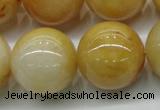 CYJ407 15.5 inches 18mm round yellow jade gemstone beads