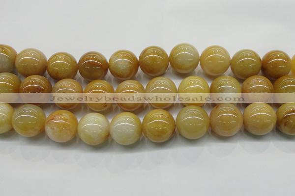 CYJ407 15.5 inches 18mm round yellow jade gemstone beads