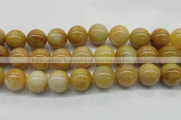 CYJ408 15.5 inches 20mm round yellow jade gemstone beads