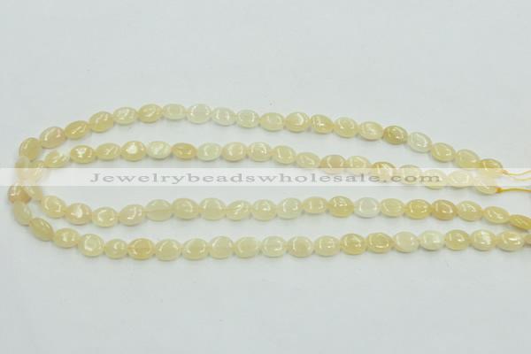 CYJ59 15.5 inches 8*10mm oval yellow jade gemstone beads wholesale