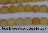 CYJ601 15.5 inches 6mm round matte yellow jade beads wholesale