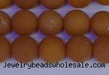 CYJ613 15.5 inches 10mm round matte yellow jade beads wholesale