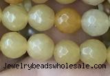 CYJ631 15.5 inches 6mm faceted round yellow jade beads wholesale