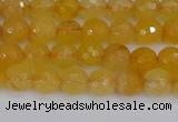 CYJ638 15.5 inches 4mm faceted round yellow jade beads wholesale