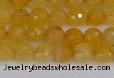 CYJ639 15.5 inches 6mm faceted round yellow jade beads wholesale