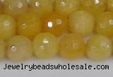 CYJ641 15.5 inches 10mm faceted round yellow jade beads wholesale