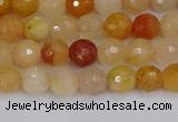 CYJ645 15.5 inches 4mm faceted round mixed yellow jade beads