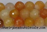 CYJ647 15.5 inches 8mm faceted round mixed yellow jade beads