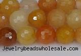 CYJ648 15.5 inches 10mm faceted round mixed yellow jade beads