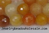 CYJ649 15.5 inches 12mm faceted round mixed yellow jade beads