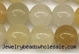 CYJ657 15 inches 8mm round yellow jade beads