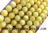 CYJ669 15 inches 10mm round dyed yellow jade beads wholesale