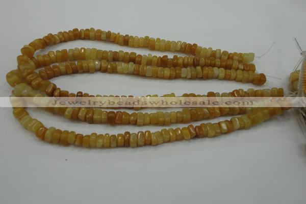 CYJ70 15.5 inches 5*8mm nuggets yellow jade beads wholesale