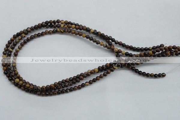 CZJ168 15.5 inches 4mm round iron zebra jasper beads wholesale