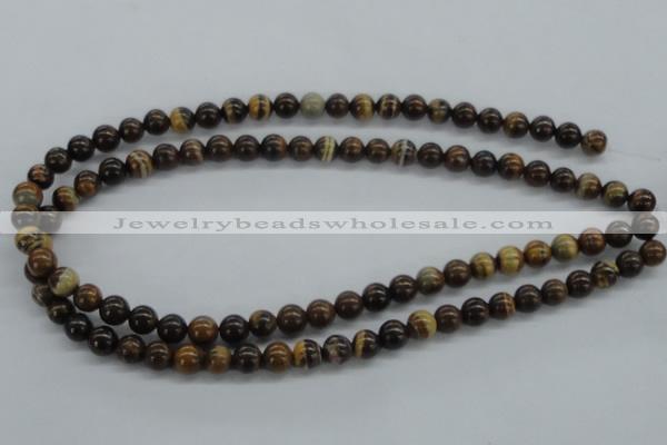 CZJ170 15.5 inches 8mm round iron zebra jasper beads wholesale