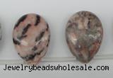 CZJ19 Top-drilled 18*25mm flat teardrop zebra jasper gemstone beads