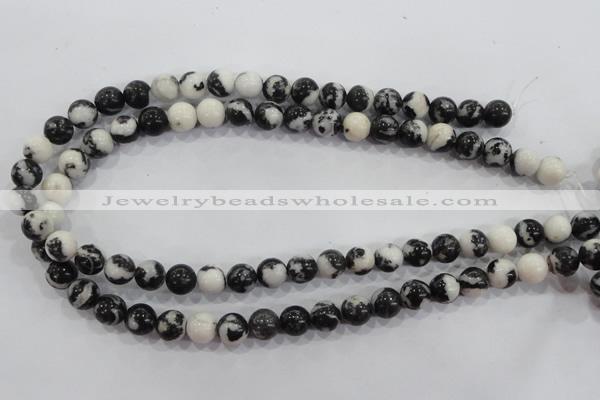 CZJ203 15.5 inches 8mm round black & white zebra jasper beads