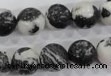 CZJ207 15.5 inches 16mm round black & white zebra jasper beads