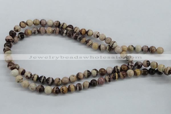 CZJ250 15.5 inches 8mm round zebra jasper beads wholesale