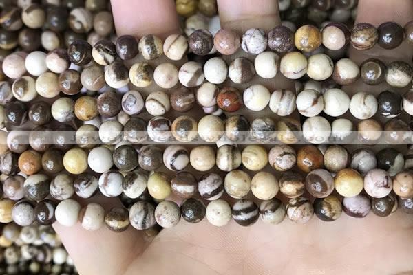 CZJ291 15.5 inches 6mm round brown zebra jasper beads wholesale