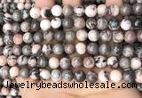 CZJ298 15.5 inches 8mm round pink zebra jasper beads wholesale