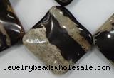 CZJ304 15.5 inches 28*28mm wavy diamond zebra jasper beads wholesale