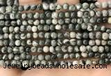 CZJ410 15.5 inches 4mm round green zebra jasper beads wholesale