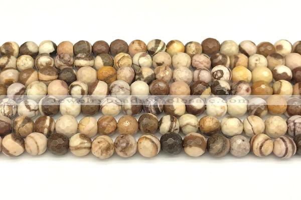 CZJ430 15 inches 6mm faceted round Australian zebra jasper beads