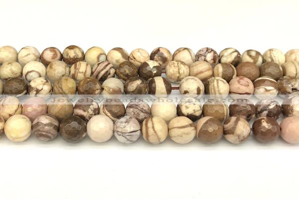 CZJ431 15 inches 8mm faceted round Australian zebra jasper beads