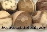 CZJ433 15 inches 12mm faceted round Australian zebra jasper beads