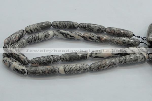 CZJ50 16 inches 12*40mm Cylinder zebra jasper gemstone beads wholesale