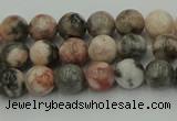 CZJ550 15.5 inches 4mm round pink zebra jasper beads wholesale