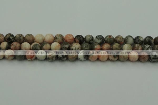 CZJ552 15.5 inches 8mm round pink zebra jasper beads wholesale