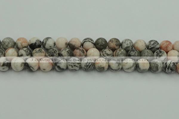 CZJ554 15.5 inches 12mm round pink zebra jasper beads wholesale