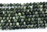 CZJ571 15.5 inches 6mm round green zebra jasper gemstone beads