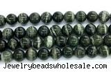 CZJ574 15.5 inches 12mm round green zebra jasper gemstone beads