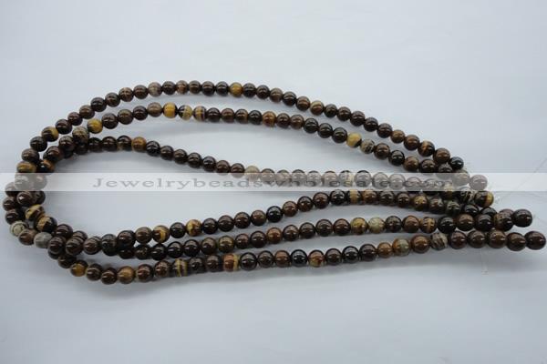 CZJ69 15.5 inches 6mm round iron zebra jasper beads wholesale